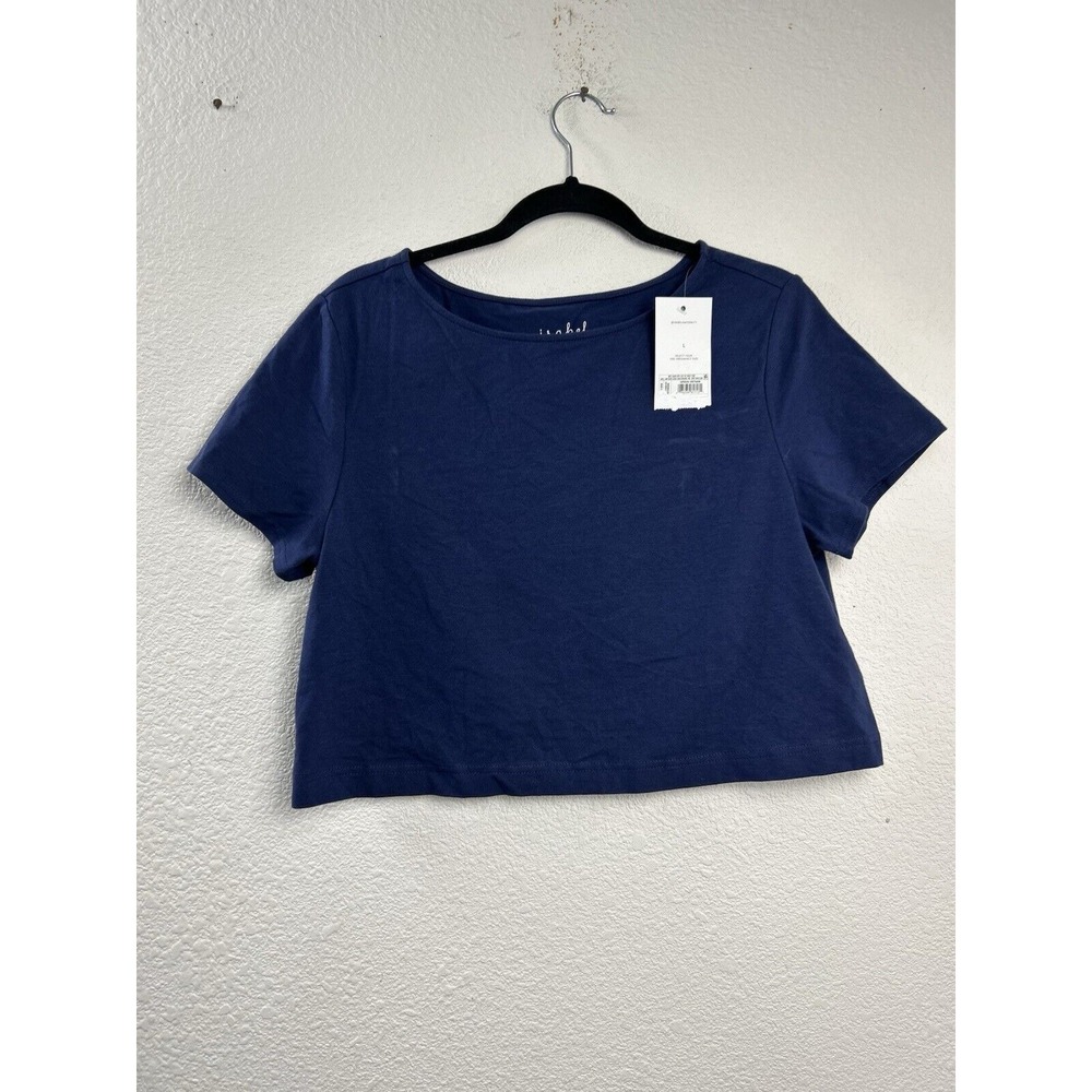 Isabel By Ingrid & Isabel L Blue Maternity Crop Top